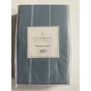 Everhome Milo Stripe Faded Denim/White Vertical Stripe 50 x 63” Window Panel